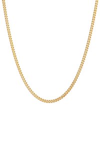 Aukso grandinėlė su susipinančiais žiedais, lygiu paviršiumi ir blizgiu apdaila. Dizainas klasikinis ir vienodo storio.