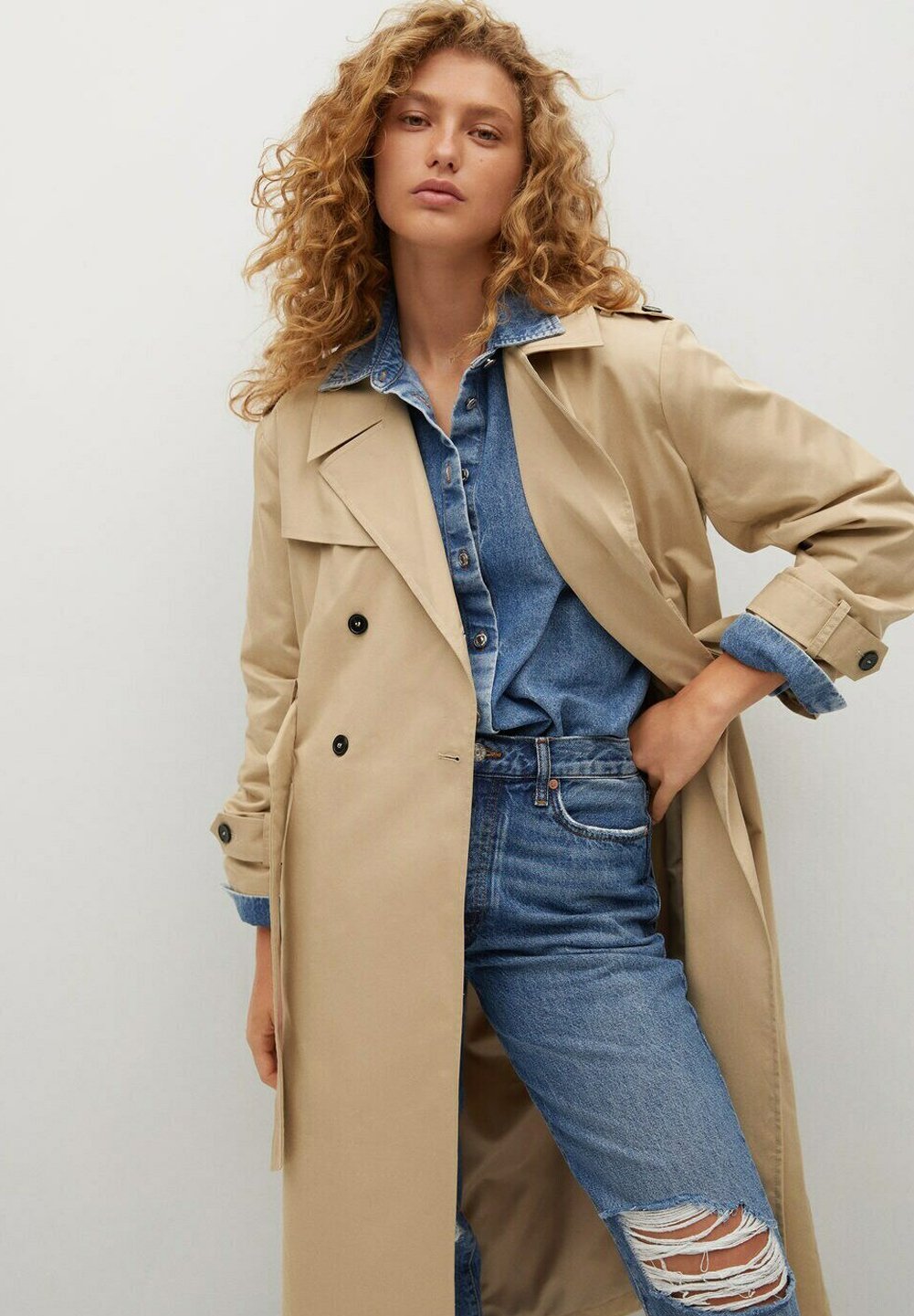 mango trench beige