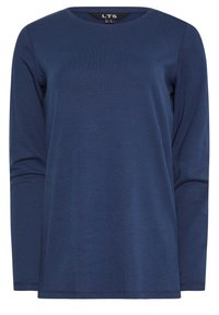 Maglietta a maniche lunghe blu navy realizzata in tessuto morbido, con scollatura rotonda e vestibilità comoda. Design semplice senza motivi o dettagli visibili.