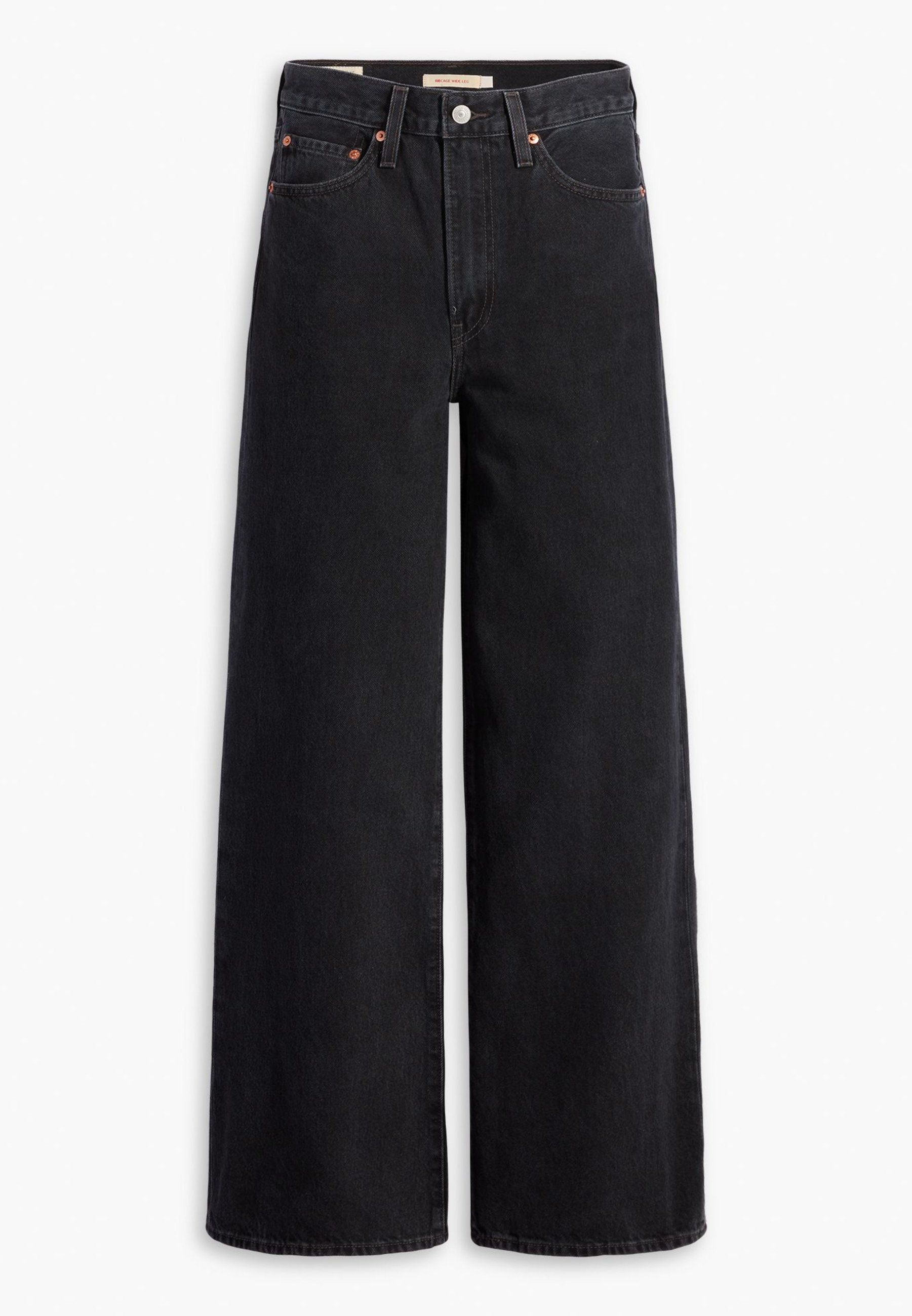 Levi's® RIBCAGE - Wide leg/czarny denim - Zalando.pl
