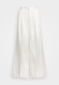 PLEATED SATIN WIDE-LEG PANT - Püksid - cream