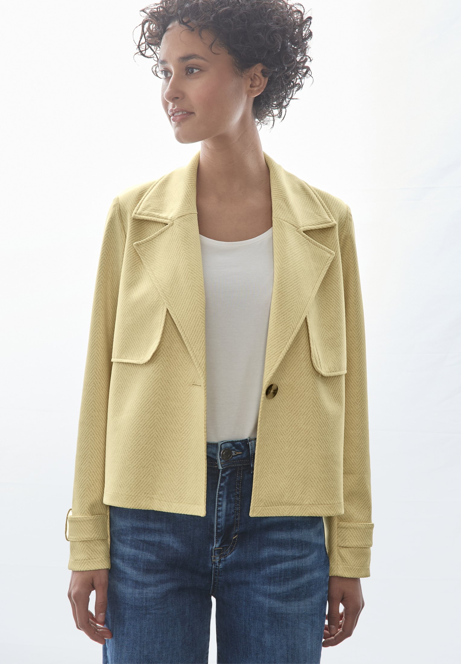 Street One Kunstlederjacke gelb/hellgelb-meliert Zalando