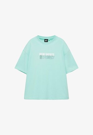 PULL&BEAR, STWD STUDIO SHORT SLEEVE - T-SHIRT - Nyomott mintás póló - turquoise