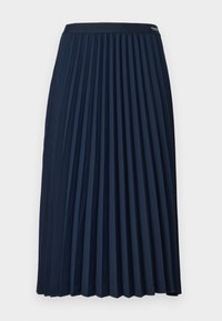 FLUID PLEATED PULL ON MIDI SKIRT - Pleated skirt - dark night navy