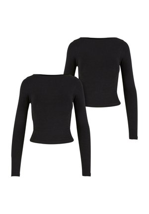 RUFFLED SUPER SLIM 2PACK - Maglietta a manica lunga - black