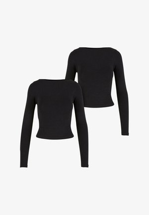 RUFFLED SUPER SLIM 2PACK - Bluză cu mânecă lungă - black
