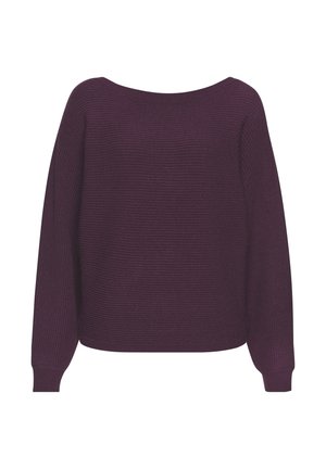 RUNDHALS - Jumper - pflaume burgunder