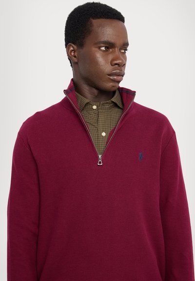 Polo Ralph Lauren KNIT COTTON QUARTER ZIP JUMPER - Trui - damson red