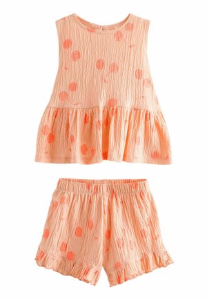 TEXTURED SLEEVELESS PEPLUM SET REGULAR FIT - Lühikesed püksid - orange spot