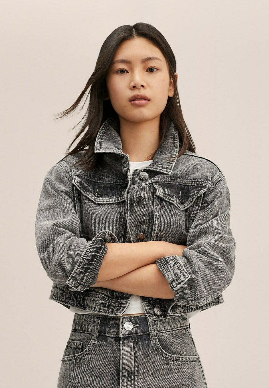 Mango Kids CROPPED - Denim jacket 