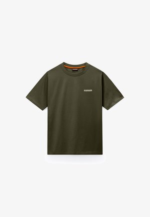 Napapijri, S-SMALL BOX SS OLIVE NIGHT G1F - T-Shirt basic - olive night g1f