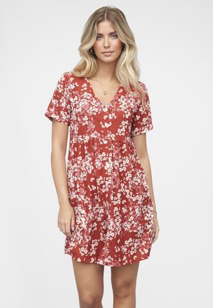 KNOPFLEISTE BLUMENPRINT - Kjole - bordeaux