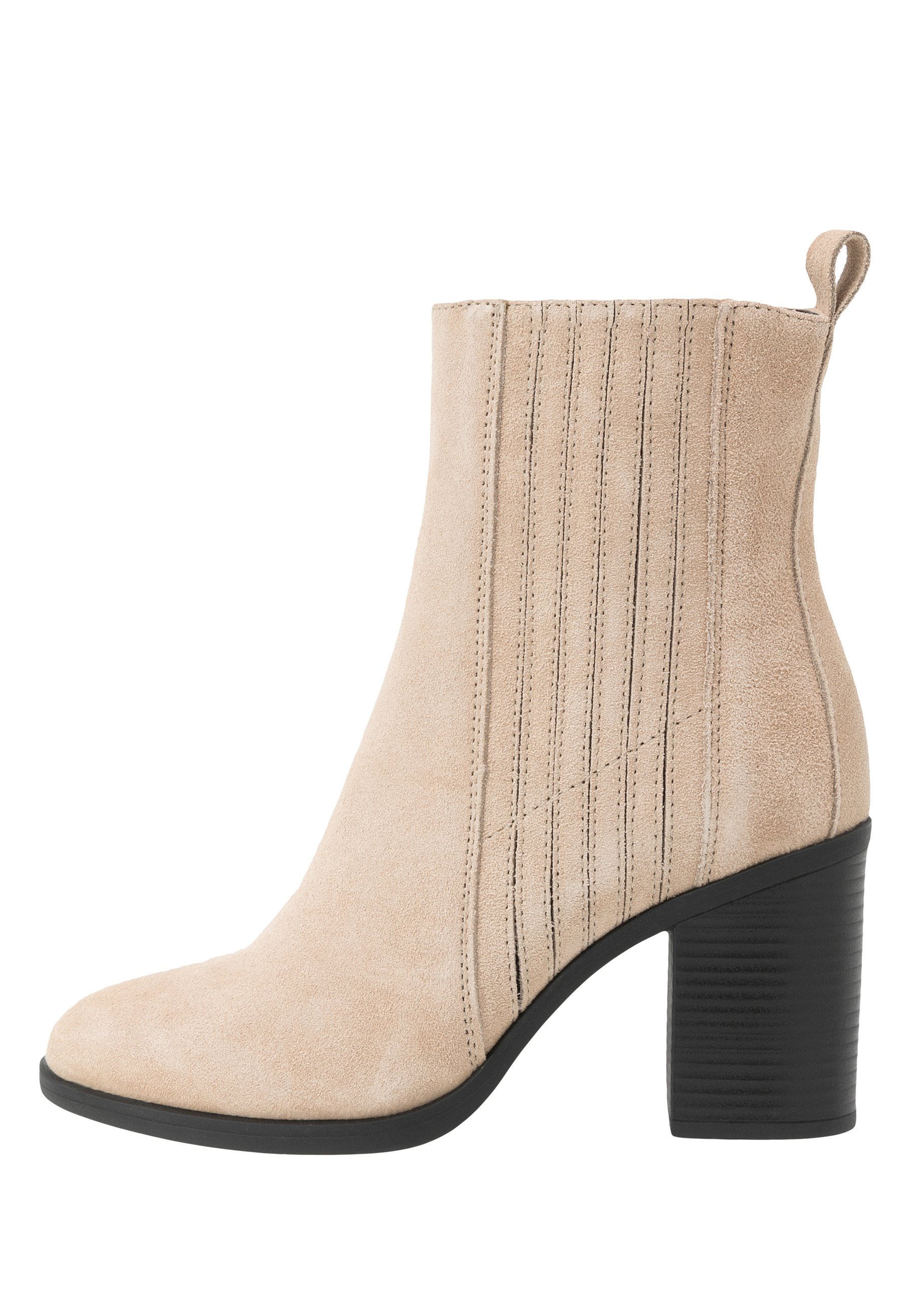 LEATHER CHELSEA BOOTIE Enkellaarsjes met hoge hak sand LEATHER CHELSEA BOOTIE Enkellaarsjes met hoge hak sand