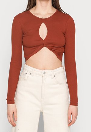 Top s dlouhým rukávem - brown