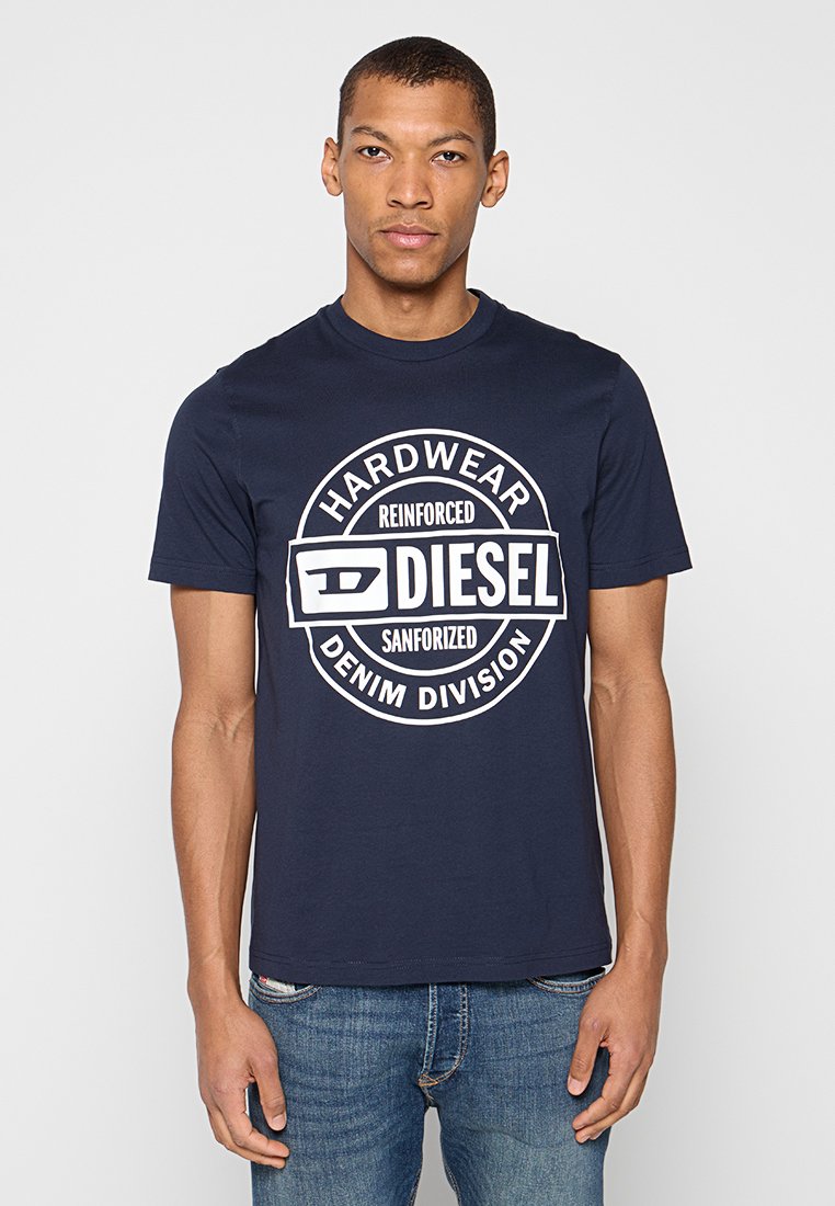 Diesel T-shirt print blauw