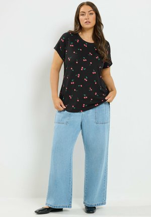 Yours Clothing, PLUS SIZE MULTIPACK TOPS 2 PACK - Print T-shirt - black