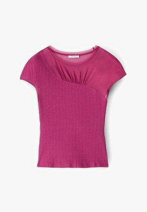 Motivi, T-SHIRT CON INSERTO DRAPPEGGIATO - Blusa - fucsia