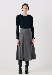 Caroll ROCK JASPER - Falda acampanada - gris fonce