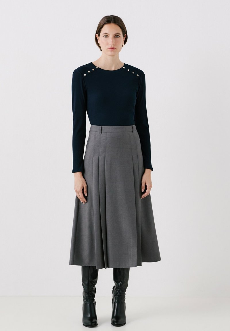 Caroll ROCK JASPER - Falda acampanada - gris fonce