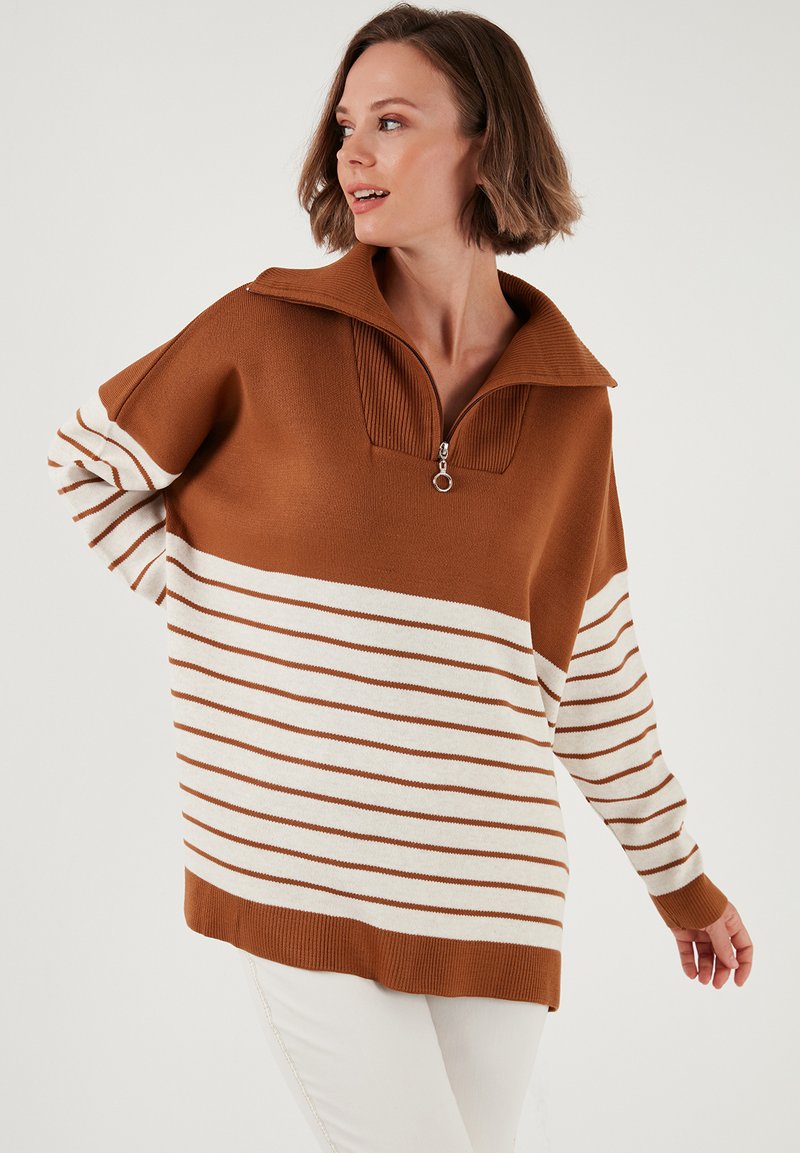 LELA Maglione dark brown/marrone scuro