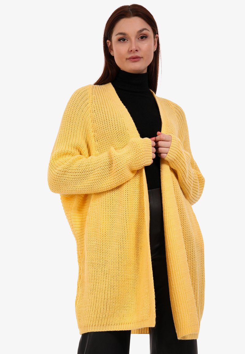 Damen Strickjacken | YC Fashion & Style BASICFORM VERSCHLUSSLOS PLUS Strickjacke gelb - AX88706 Damen Strickjacken | YC Fashion & Style BASICFORM VERSCHLUSSLOS PLUS Strickjacke gelb - AX88706