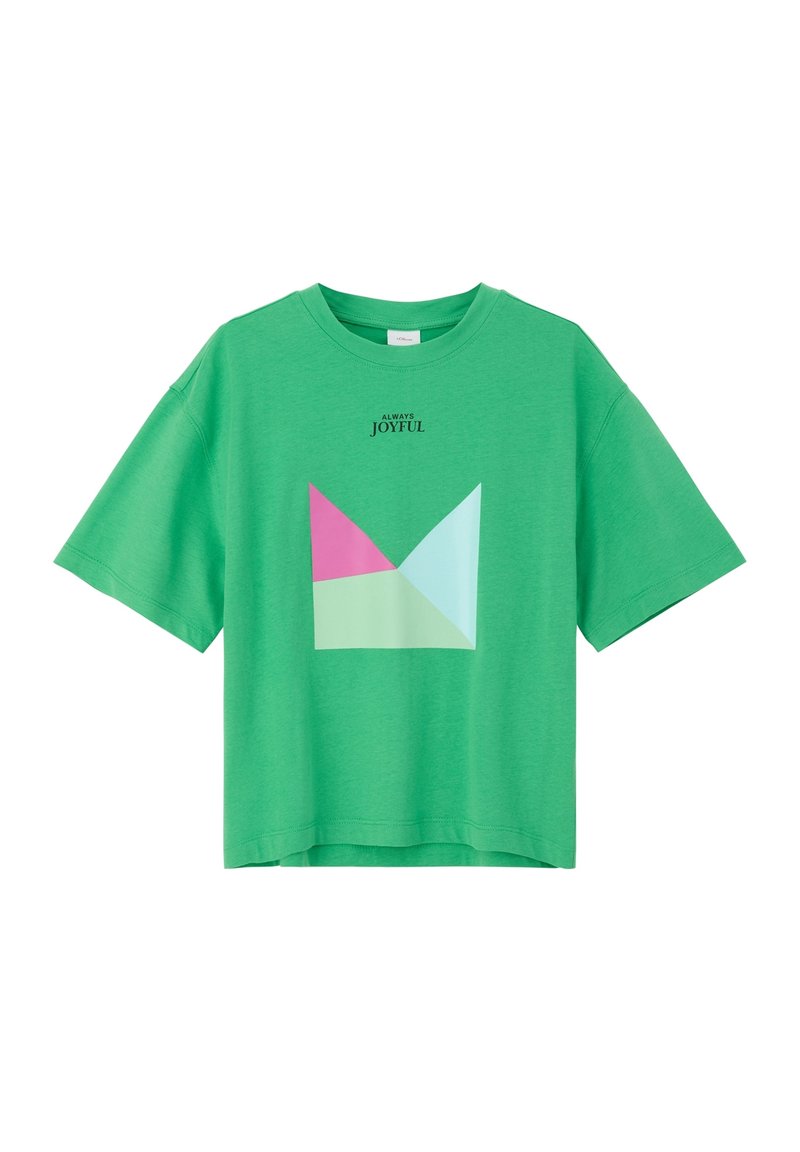 s.Oliver MIT FRONTPRINT - T-shirt print - grün