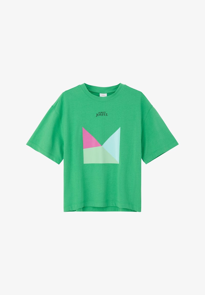 s.Oliver MIT FRONTPRINT - T-Shirt print - grün