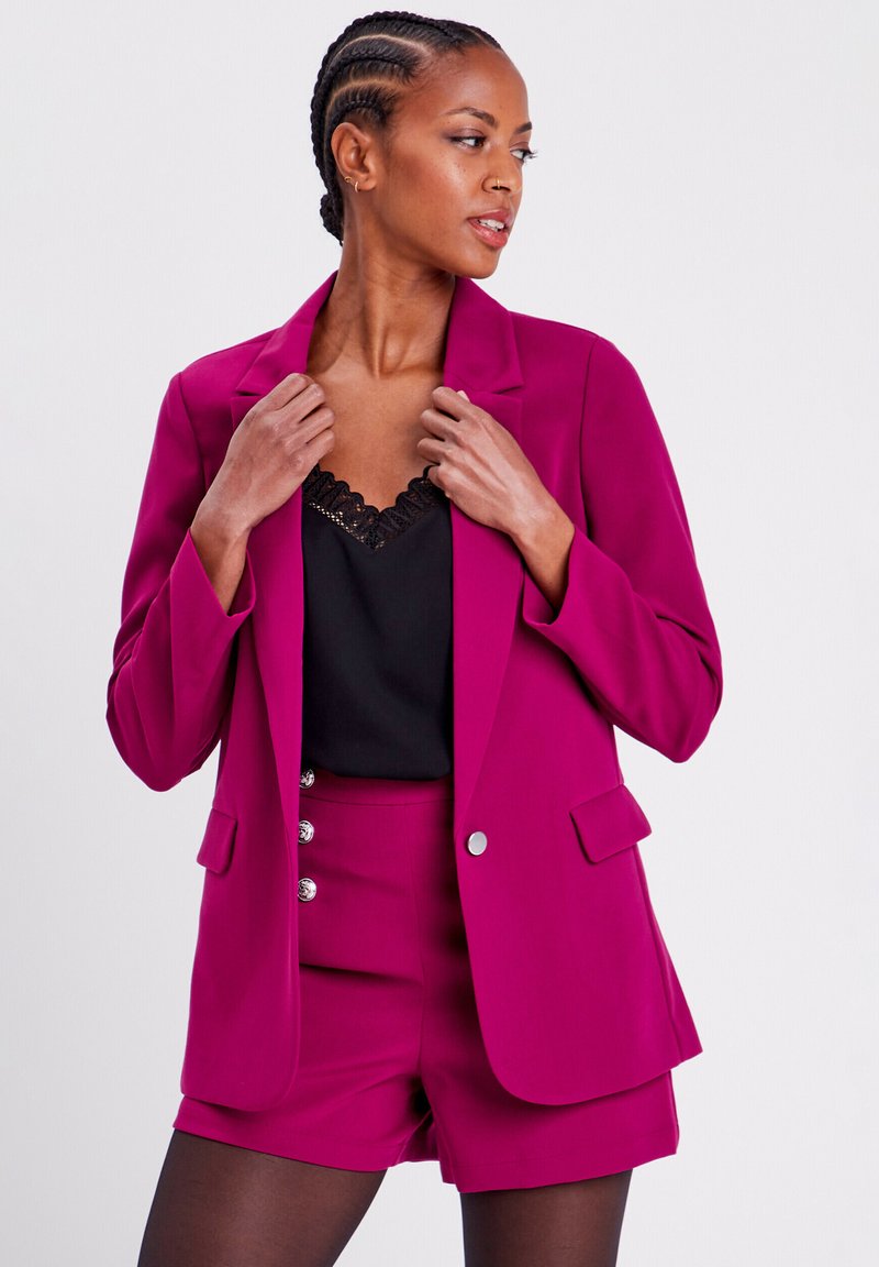 Cache Cache GERADE FLIESSENDE - Short coat - violet foncé