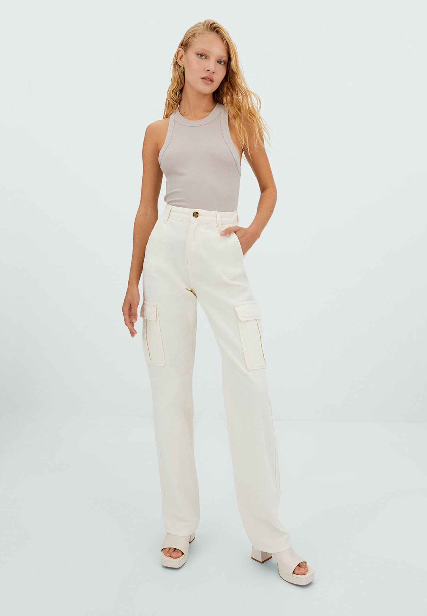 Stradivarius Top - stone/bež - Zalando.si