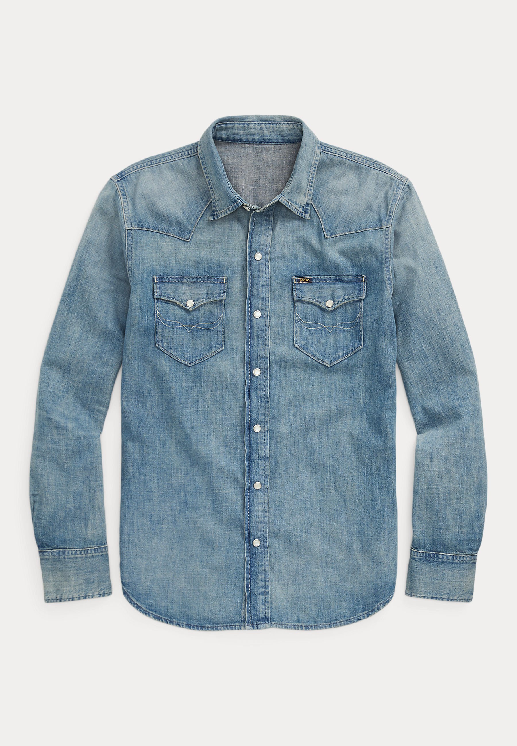Polo Ralph Lauren SLUB DENIM WESTERN SHIRT - Overhemd - light blue