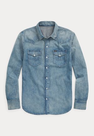 SLUB DENIM WESTERN SHIRT - Shirt - light blue denim