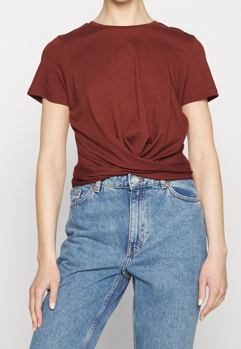 VILA T-shirt - bas - dark red