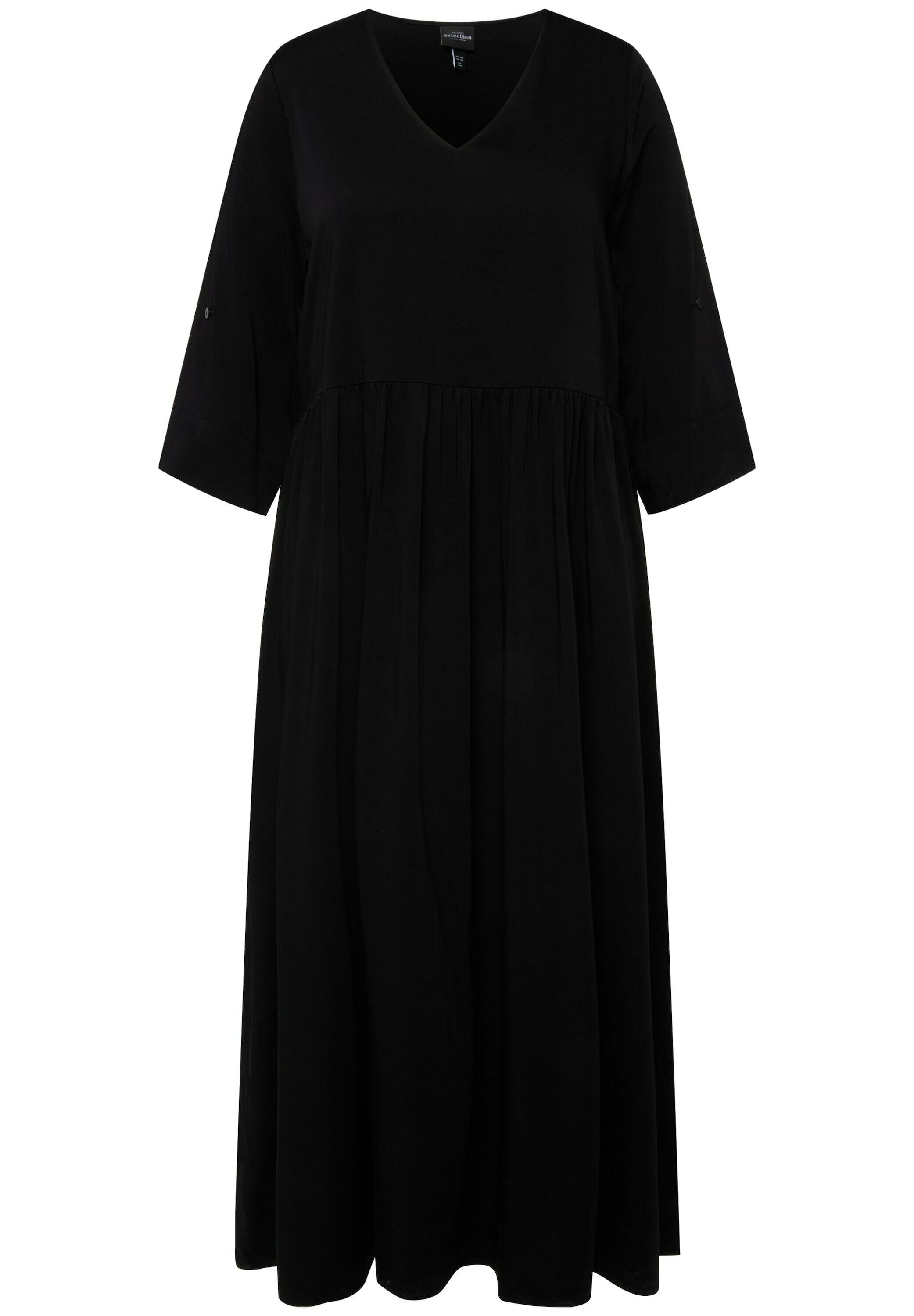 Robe Ulla Popken Femme Taille 60/62 - Noir à Fleurs De Cerisiers - Neuve Avec étiquettes