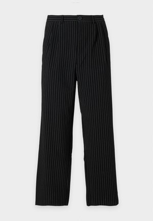 Pier One by Zalando, STRAIGHT LEG FORMAL - Trousers - black/white
