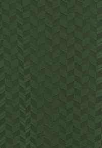 Tissu vert à motifs présentant un design en zigzag avec une finition texturée, créant un subtil effet tridimensionnel.