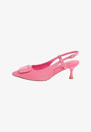 Friends Like These, REGULAR FIT - BUCKLE DETAIL SLINGBACK KITTEN HEEL SMART COURT SHOES FIT . - Pumps - pink woven raffia
