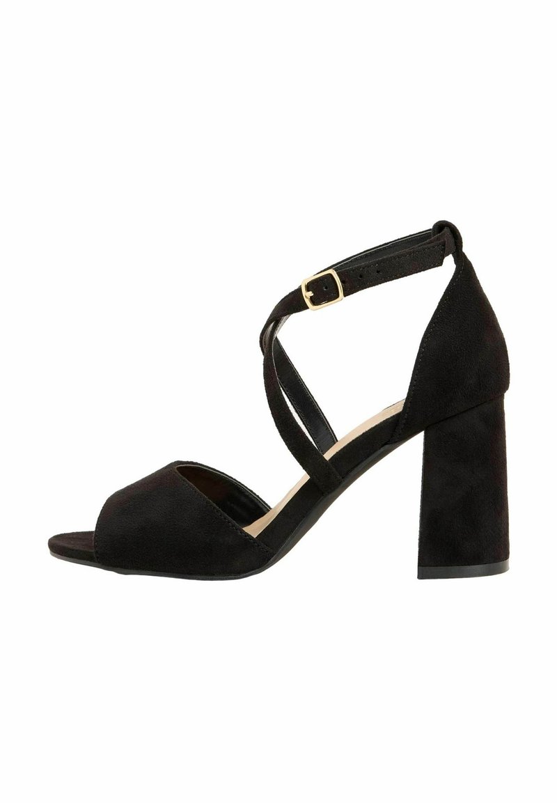 Friends Like These REGULAR FIT - CROSS STRAP MID BLOCK - Korolliset sandaalit - black