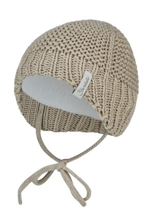 Sterntaler, STRICKMÜTZE MIT MOULINE, ANGESTRICKTEN OHRENKLAPPEN UND BINDEBÄNDERN UNIS - Beanie - steingrau