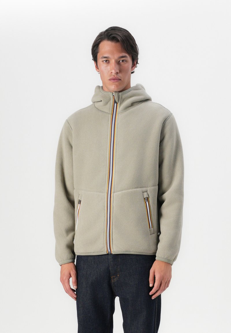 KENAIJING Men's Unisex Neutral Polar Fleece Jacket Lightweight Long Sleeve Pilot Outdoor Coat with Zip, White, XXL