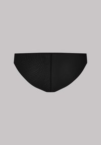 Culotte de bikini en mesh noir avec une taille modérée, dotée de bords sans coutures et d'une texture lisse, conçue pour le confort et une visibilité minimale.