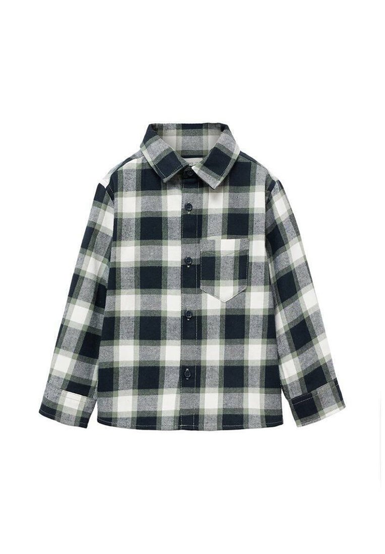 Ruudullinen paita tumman vihreänä, mustana ja valkoisena; pitkähihaiset, napit edessä, kaulus ja rintatasku. Valmistettu teksturoidusta kankaasta.