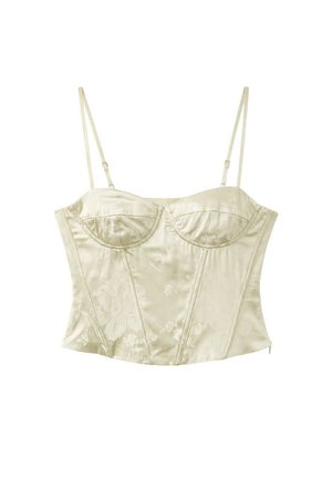 Stradivarius, JACQUARD CORSET TOP - Top - beige