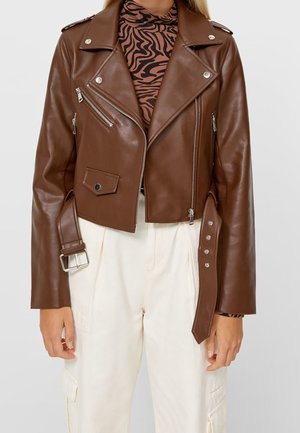 Veste en similicuir - dark brown