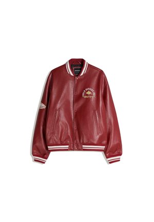 EFFECT - PRINTED  - Bunda z nepravej kože - red