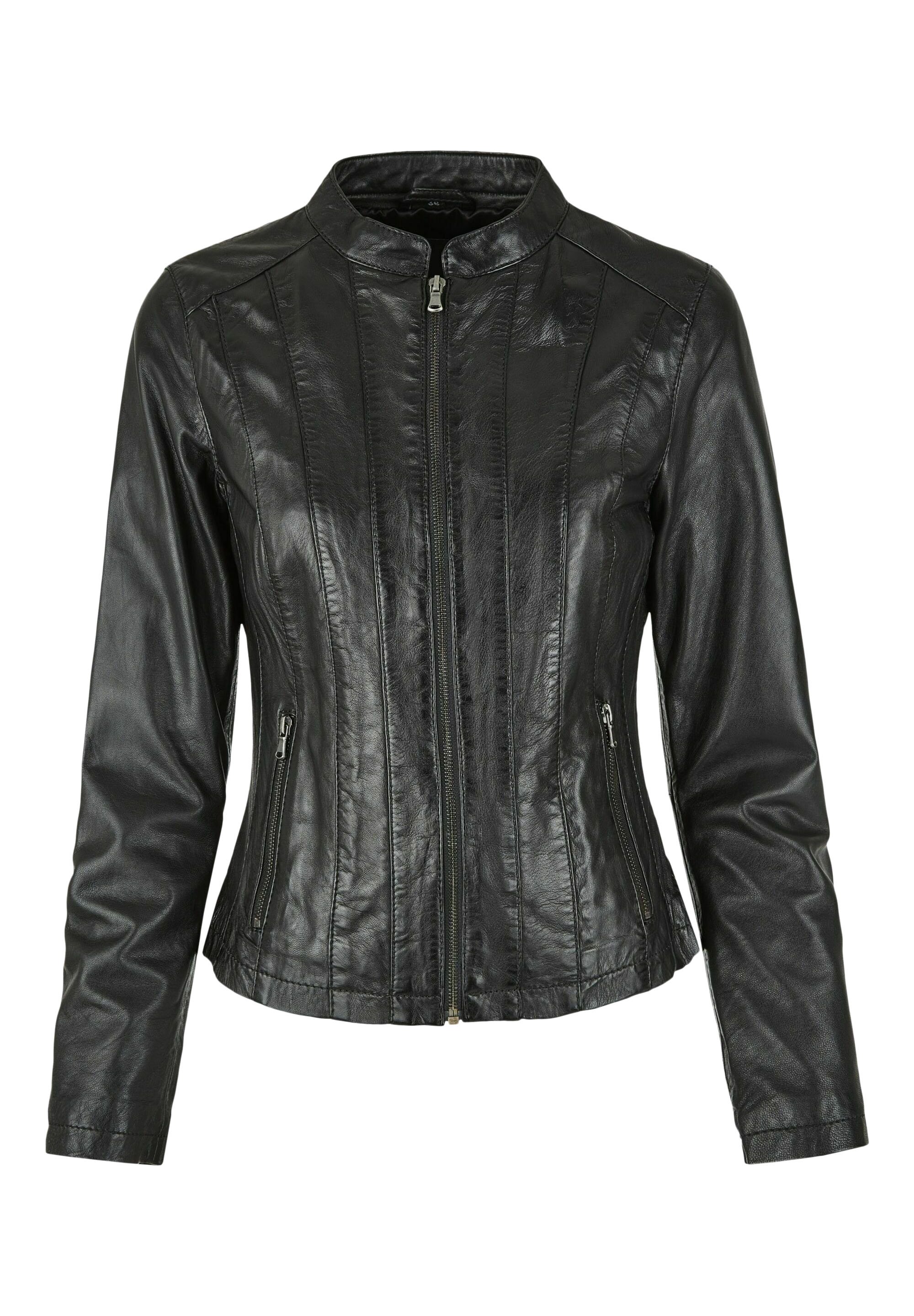7eleven SELATINA - Leather jacket - schwarz/black - Zalando