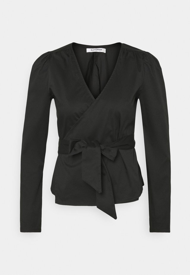 WRAP TIE BLOUSE - Blouse - black