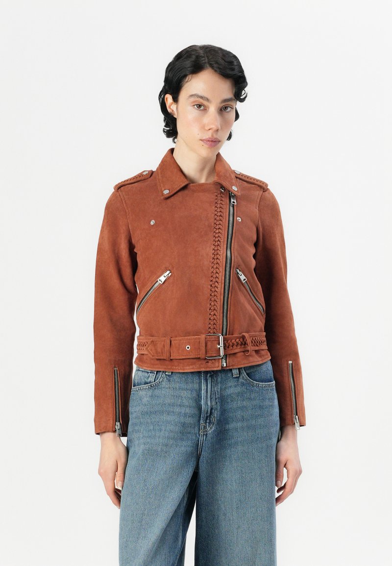 AllSaints Leren jas rood AllSaints Leren jas rood