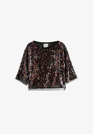 Next REGULAR FIT - SEQUIN QUARTER SLEEVE  - Pluus - black pink