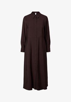 YAS, YASSAFERA LS LONG SHIRT DRESS S. NOOS - Blousejurk - coffee bean