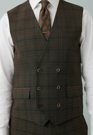 REGULAR FIT  SLIM FIT TRIMMED  - Waistcoat - brown